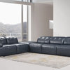 Divani Casa Grafton Modern Blue Leather Sectional Sofa