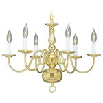 Livex Lighting - Williamsburgh Chandelier, Imperial Bronze and Polished Brass - Simple, yet refined, the traditional, colonial chandelier is a perennial favorite. Part of the Williamsburgh series, this handsome chandelier is a timeless beauty.