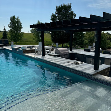Swim-Up Bar and Slide Combo