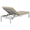 Shore Set of 2 Outdoor Patio Aluminum Chaises With Cushions