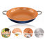 Copper Pan Blue Color Induction Compatible Frying Pan Dishwasher Safe, 36cm