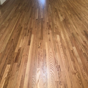 2 1/4 #1 red oak installed sanded and finished