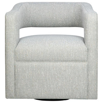 Lexy Modern Sculpted Curved Upholstered Swivel Accent Chair, Spa