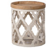 Anita End or Side Table, Distressed White, 19.7"