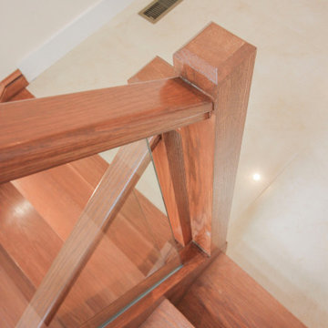 Project #78 | Modern Wood Staircase with Glass Panels
