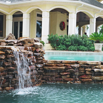 Natural Tropical Free Form Pool, Spa & Deck Design & Build - Tampa, Florida