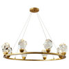 Circle/Rectangle Diamond Crystal Hanging Chandelier for living room, bedroom, Ring23,6"