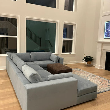 Daphne U Sectional with Chaise in Bella Steel