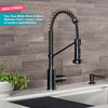 Bolden Commercial Style 2-Function Pull-Down 1-Handle 1-Hole Kitchen Faucet, Matte Black/ Stainless Black
