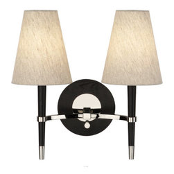 Jonathan Adler Ventana Polished Nickel Double Sconce - Wall Sconces