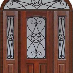 Prehung Sidelites-Transom Door 80 Fiberglass Austin Texas Star - Front Doors