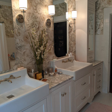 Custom Bathroom Vanity Cabinets & Hutches with Shaker Style Doors