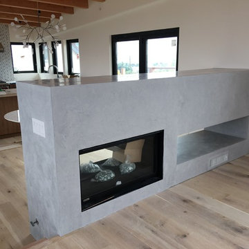 Contemporary Venetian Plaster cement plaster surround