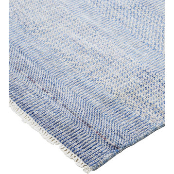 Weave & Wander Caldecott Silver/Navy 2'x3' Hand Knotted Area Rug