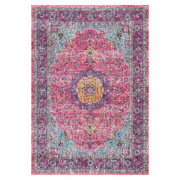 Traditional Medallion Verona Rug, Pink, 4'x6'