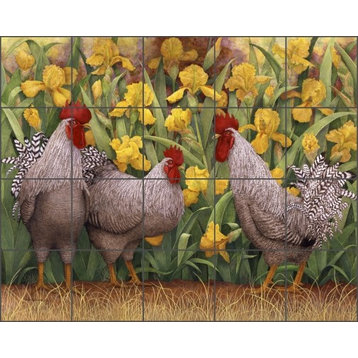 Matcham Rooster Country Life Ceramic Tile Mural