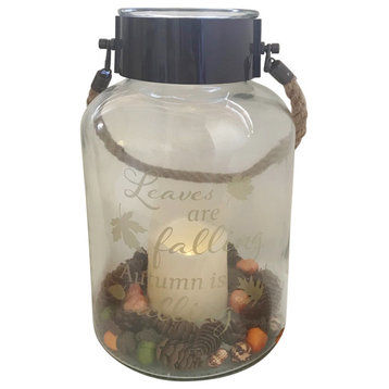 Fall Harvest Canister with Auto Candle Lighting