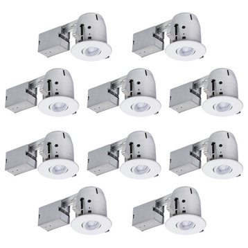 Globe Electric 90540 Pack of (10) - 4" GU10 Adjustable Recessed - White