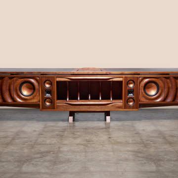 Custom Built in Speaker Desk