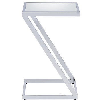 Urban Designs Pierce Accent Side Table, Mirror and Chrome