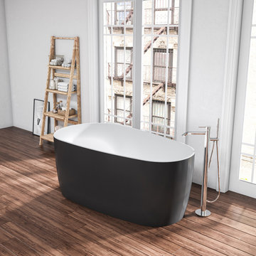 Viana 67" x 31.5" Soaking Bathtub in Black Finish