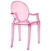 Modern Contemporary Urban Kitchen Room Dining Chair, Set of 2, Pink, Plastic