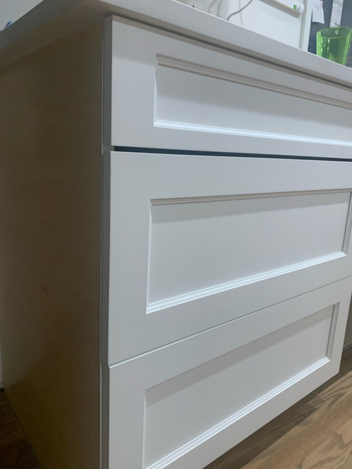 frameless drawer gaps and bumpers