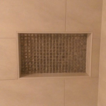 BATHROOM - 12" x 24" Gray Wall Tile / 5" x 24" Wood Plank Floor Tile