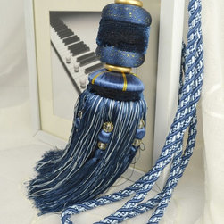 7 Colors QYM31 Polyester Curtain Tassel Tie Backs in Blue Color - Window Treatment Accessories