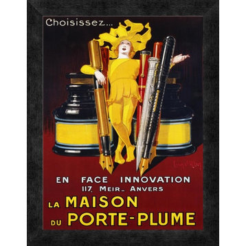 "La Maison du Porte-Plume, 1924" Framed Canvas Giclee by Jean d'Ylen, 14"x18"