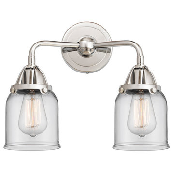 Small Bell Bath Vanity Light, Polished Chrome, Clear, Clear