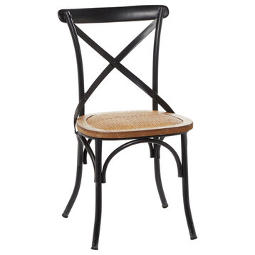 Farmhouse Black Metal Dining Chair Set 89548