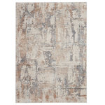 Nourison - Nourison Rustic Textures 5'3" x 7'3" Beige/Grey Modern Indoor Area Rug - This beautifully carved contemporary rug from the Rustic Textures Collection brings abstract tan, grey, and cream patterns together for a textured look with a smooth, soft feel. High-low pile construction and subtly shifting colors are at home in urban and cabin settings alike.