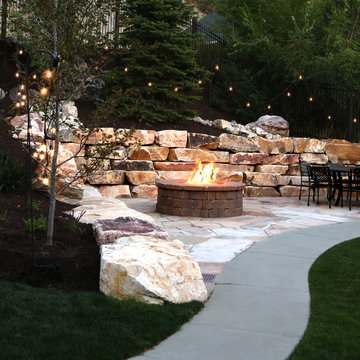 Fire Pit On Natural Stone Pavers