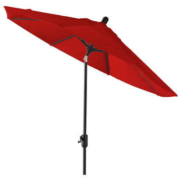 9' Round Push Tilt Market Umbrella, Jockey Red, 9ft Black