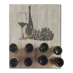 Functional Wall Art - Wine Rack "GRAPES" - Artwork