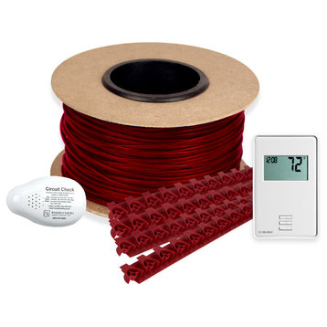 Floor Heating Kit Tempzone Cable System and Non Programmable Thermostat, 17.5 Sq