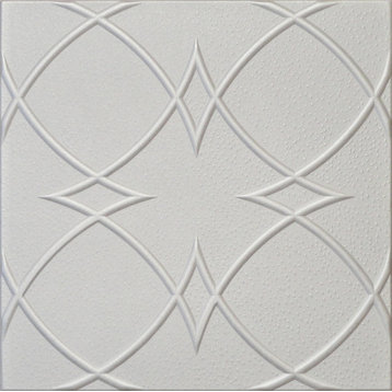 19.6"x19.6" Styrofoam Glue Up Ceiling Tiles R23 Platinum