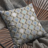 16" Gray Ogee Decorative Suede Throw Pillow