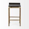 Givens Dark Brown Solid Wood Seat with Gold Metal Frame Counter Stool