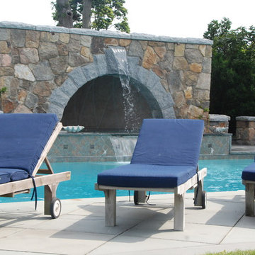 Pool with granite arch