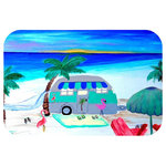 Mary Gifts By The Beach - Air Stream on The Beach Bath Mat, 20"x15" - Bath mats from my original art and designs. Super soft plush fabric with a non skid backing. Eco friendly water base dyes that will not fade or alter the texture of the fabric. Washable 100 % polyester and mold resistant. Great for the bath room or anywhere in the home. At 1/2 inch thick our mats are softer and more plush than the typical comfort mats. Your toes will love you.