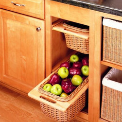 11 1/4" Rattan Basket W/Rails & Clear Liner - Kitchen Drawer Organizers