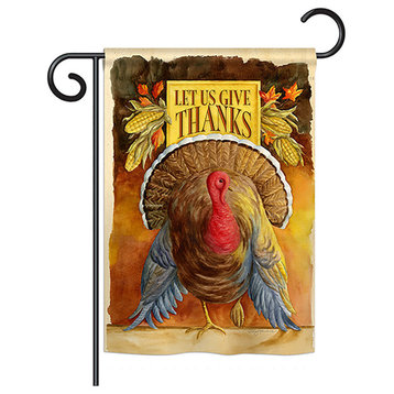 Let Us Give Thanks, Thanksgiving Garden Flag, 13"x18.5"