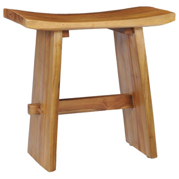 vidaXL Solid Teak Wood Stool 19.6" Versatile Sturdy Unique Pattern Seating