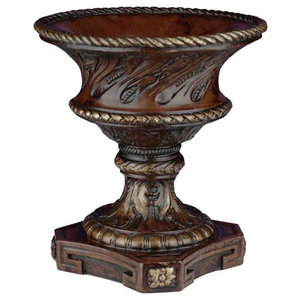 Decoration Vase With Cover Gold And Pink Size 23 L X 16 W X 33 H Victorian Vases By Fine Arts Outlet