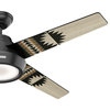 Hunter Fan Company 54" Pendleton Ceiling Fan With LED Light/Remote, Matte Black