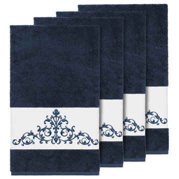 Scarlet 4-Piece Embellished Bath Towel Set, Midnight Blue
