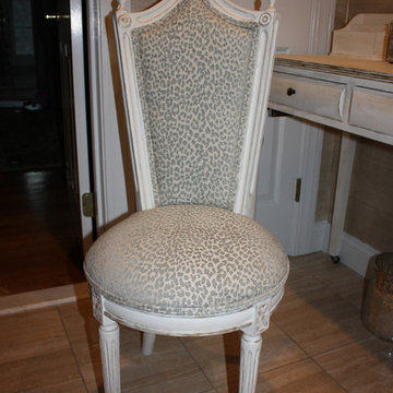 Antiqued Distressed Vanity and Chair