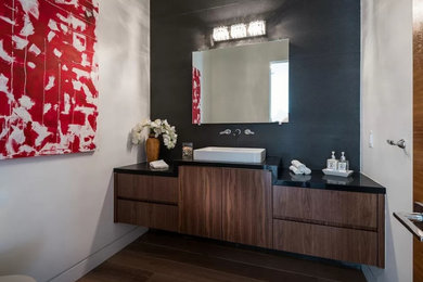 Example of a minimalist powder room design in Los Angeles